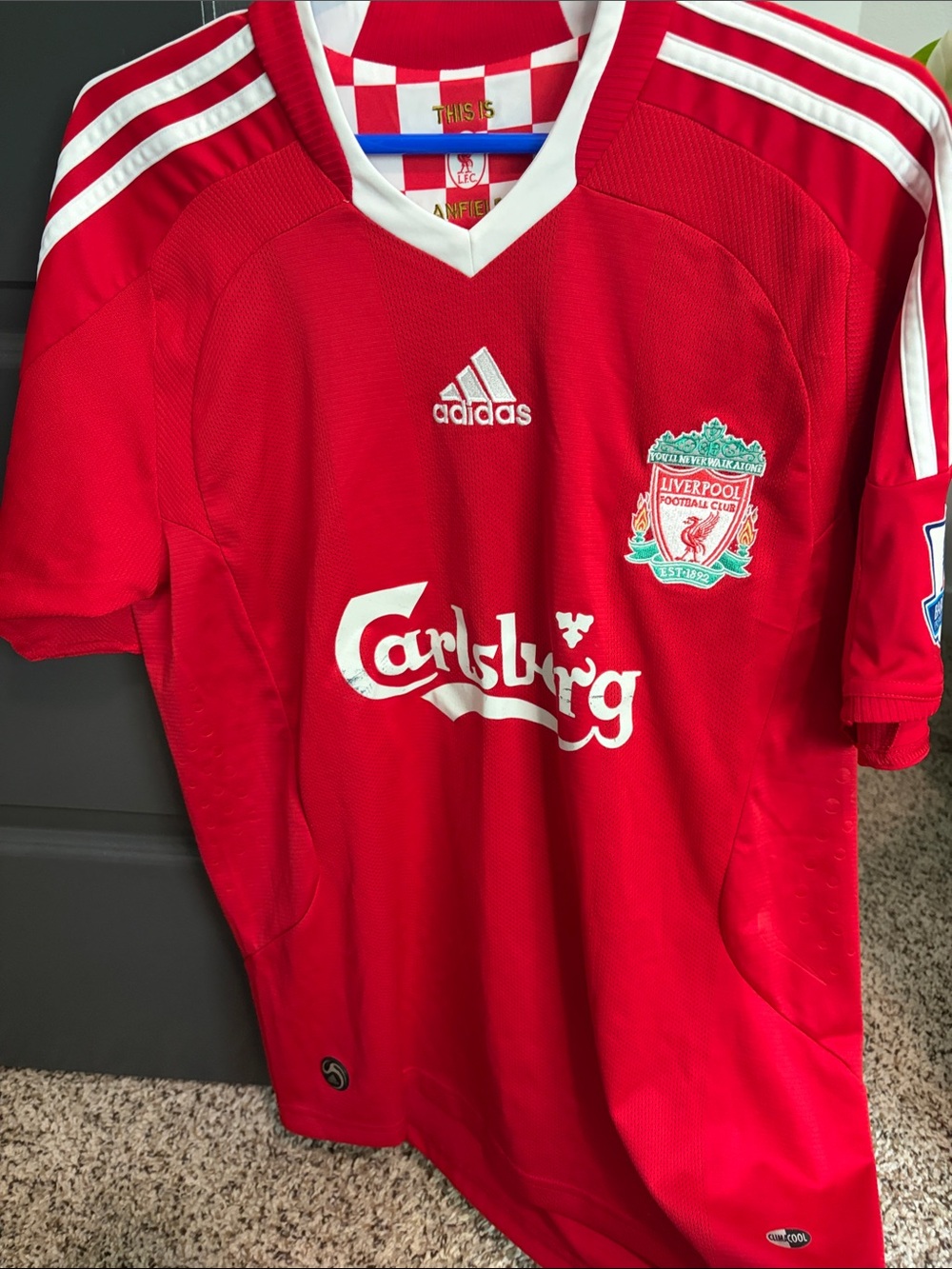 adidas Red Liverpool FC Kids Jersey with White Accents